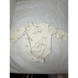 Pehr Baby | Long Sleeve Shirt Romper One-Piece | 0-3 mo Leopard Unisex organic